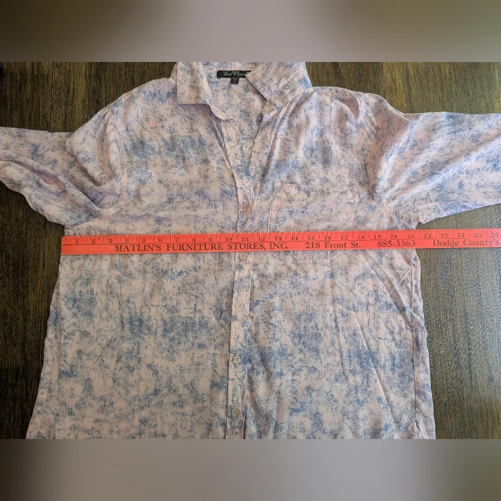 Velvet Heart Pink and Blue Button Down‎ Shirt